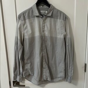 Calvin Klein Gray Striped Men's Shirt